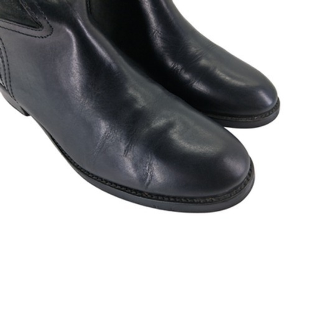 Tory Burch Boots Womens Size 7.5 38 Black Leather Over The Knee Riding Back Zip - Picture 5 of 14